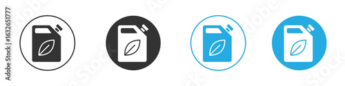 Biofuel canister icon in editable flat vector in black and white