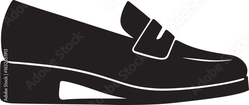 Sleek Modern Business Loafer Shoe Silhouette Vector for Contemporary Office Designs