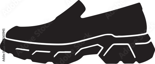 Urban Sporty Sneaker Shoe Silhouette Vector Illustration for Modern Streetwear Design