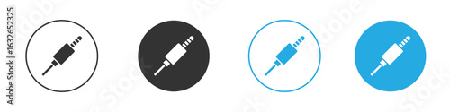 Audio jack icon in editable flat vector in black and white