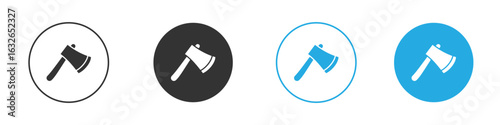 Axe icon in editable flat vector in black and white
