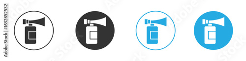Air horn icon in editable flat vector in black and white