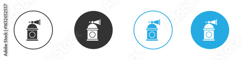 Air horn icon in editable flat vector in black and white