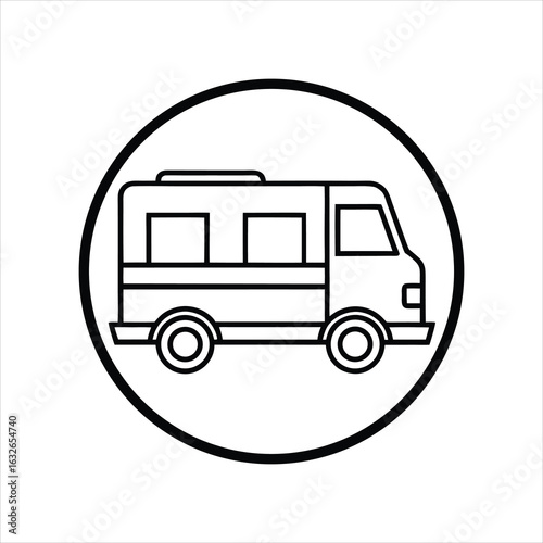 Minimalist Food Truck Icon Design