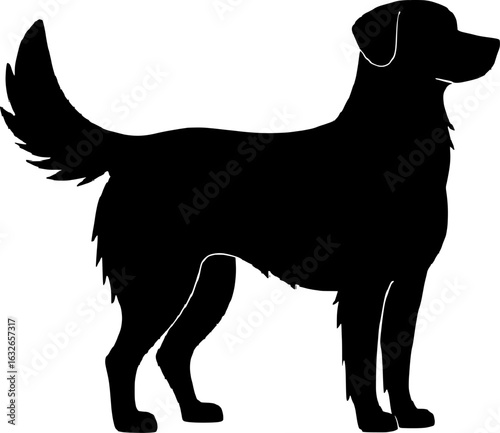 "Elegant Black Dog Silhouette Vector EPS Design for Pet Lovers, Animal Lovers, Logos, and Icons - Minimalistic Dog Illustration for Websites, Merchandise, and Branding Projects"

