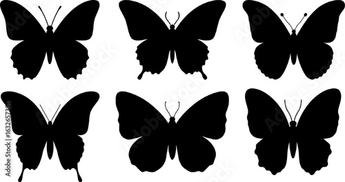 Butterfly Silhouettes Vector Set – Black Insect Shapes Collection – Isolated Butterfly Clipart – Nature Icons for Logo, Tattoo, Sticker, Decoration, Cut File, and Design Projects

