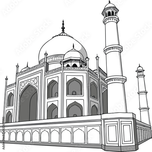 vector illustration of taj mahal agra india