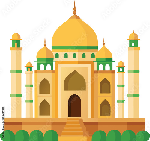 vector illustration of taj mahal agra india