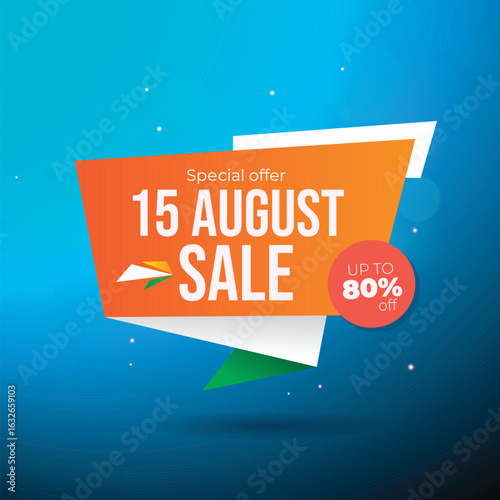 15 August Independence day sale Ad Template Design.