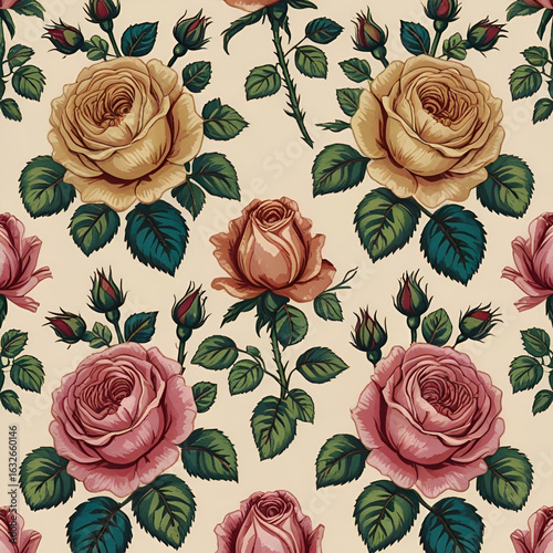 Colorful Watercolor Flowers Pattern Design