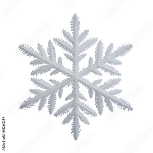 Detailed crystalline snowflake, winter season, festive holiday decoration