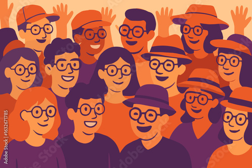 Flat illustration representing diversity, inclusion, and unity without boundaries
