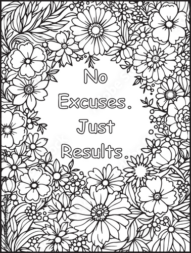 Daily motivation coloring page: Printable floral pattern: Empowering words to color