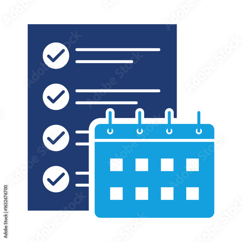 Planning Icon | Organized Strategy and Task Management | Calendar and Checklist
