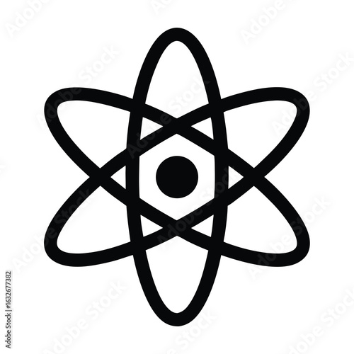 Atom symbol science icon vector illustration representing physics chemistry and technology research