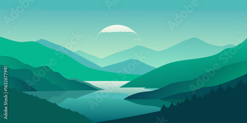 A smooth flowing gradient design featuring gentle shades of green and mint perfect for banners advertisements and digital backgrounds