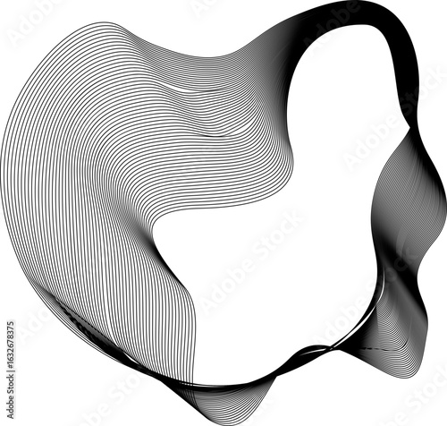 Abstract vector design composed of flowing wire-like lines forming an intricate and dynamic geometric mesh.
