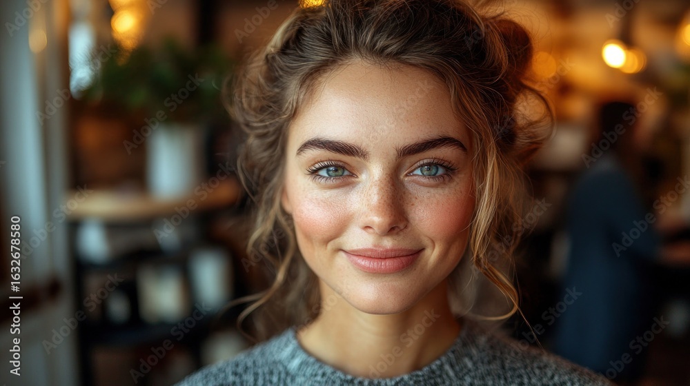 Fototapeta premium Young woman with a warm smile