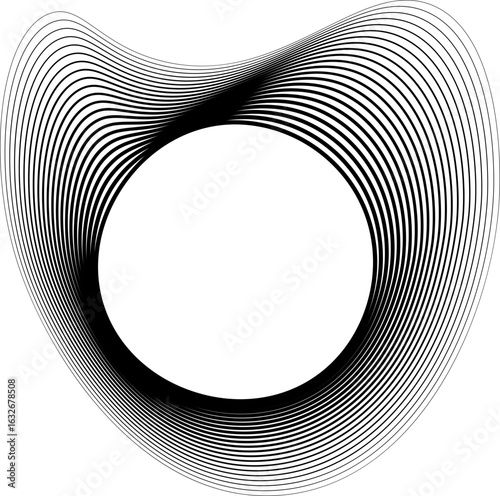 Abstract vector design composed of an organic digital form with flowing curved lines arranged in a mesh pattern.
