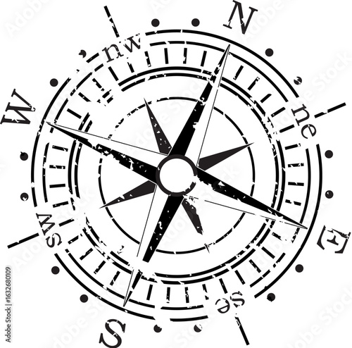 vector grunge compass 
