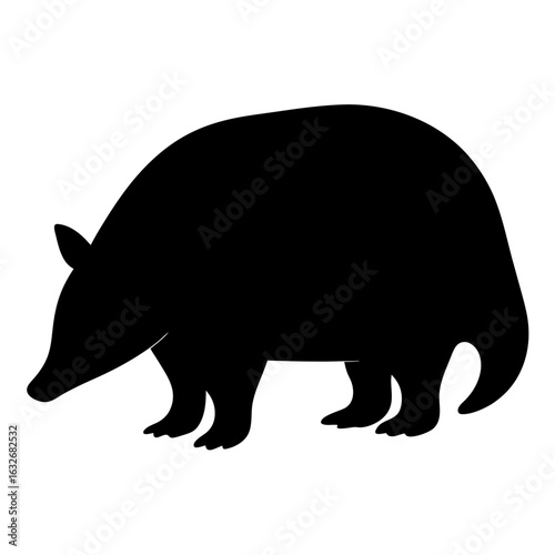 Armadillo silhouette vector illustration, animal clip art, wildlife graphic, mammal design, fauna art