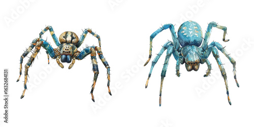 spider watercolor vector illustration