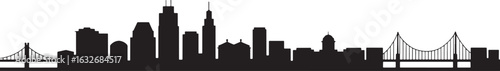 Kansas City Skyline Silhouette Vector Illustration Urban Landscape Cityscape Landmark Design