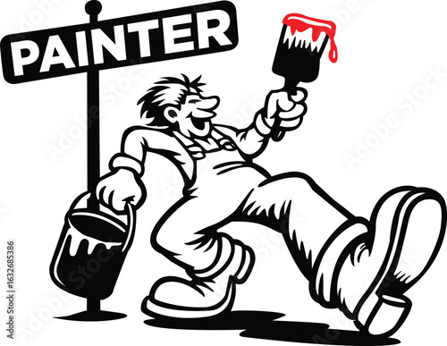Painter or Artist Mascot for Street painter