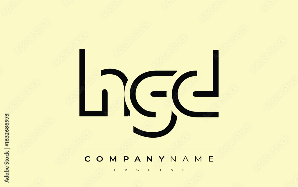 Obraz premium HGD abstract letter design. Modern Business Logo Design With Abstract Typography and Contemporary Style