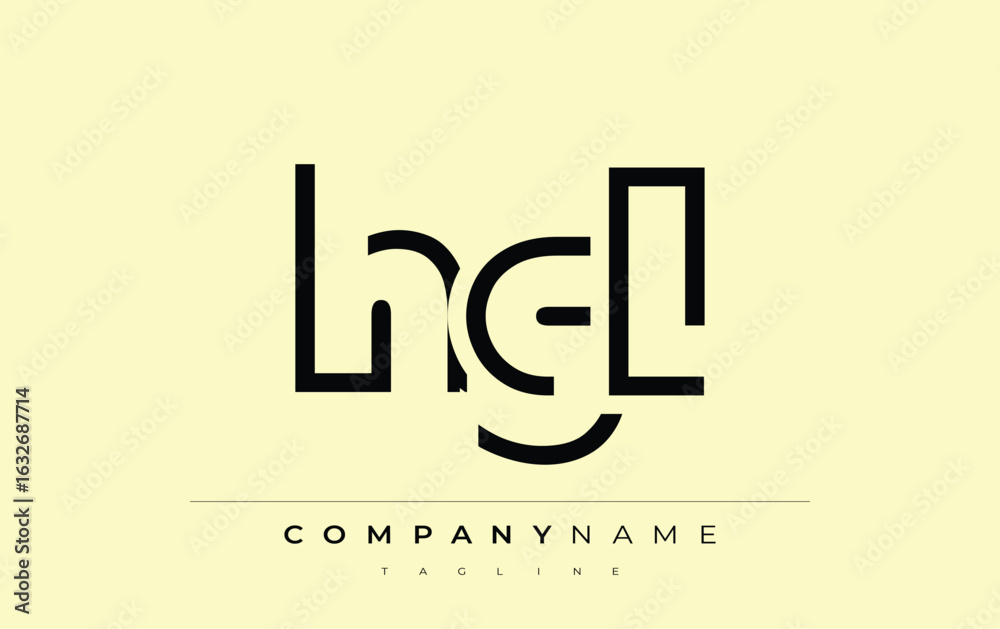 Fototapeta premium HGL abstract letter design. Modern Business Logo Design With Abstract Typography and Contemporary Style