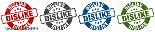 dislike stamp. dislike round stamp set isolated on white background