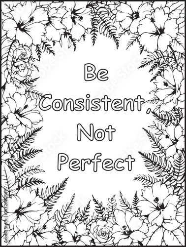 Growth Mindset Coloring Page: Printable floral pattern: Inspirational affirmation to color