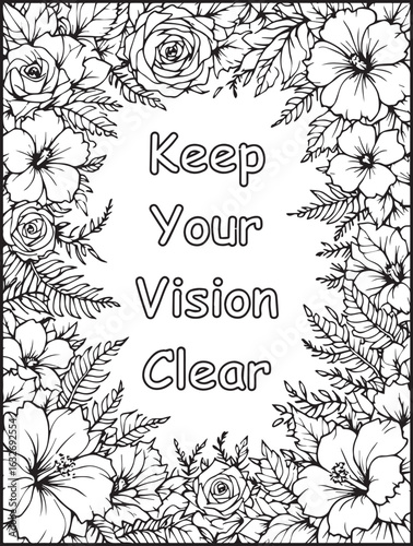 Growth Mindset Coloring Page: Printable floral pattern: Uplifting saying to color