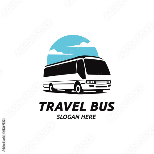 Travel bus logo template.