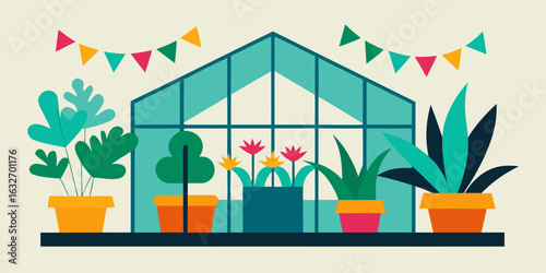 greenhouse birthday party with indoor blooms