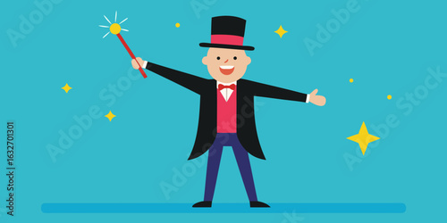 magician birthday party cartoon magic show style