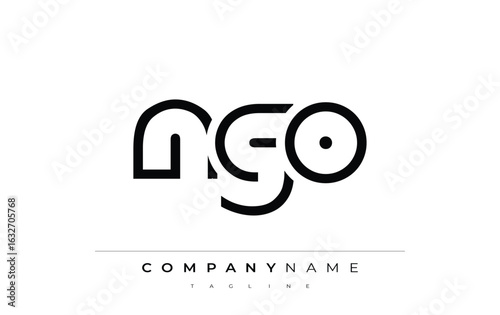NGO abstract letter design. Modern Business Logo Design With Abstract Typography and Contemporary Style