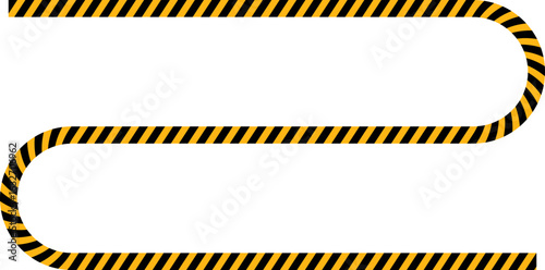 Wide S-shaped with diagonal yellow and black lines in a traffic sign.