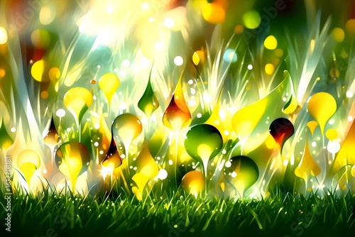 spring background with grass