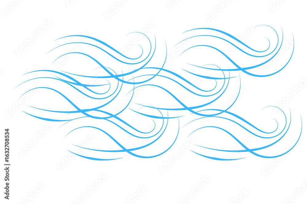 Fototapeta premium Abstract Blue Swirling Lines: Elegant, Modern Design Element for Backgrounds, Websites, and Branding.