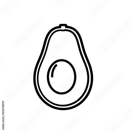 Healthy Nutrition Avocado Vector Icon  