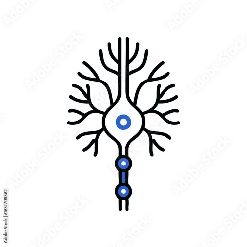 Neuron vector illustration - neural network, artificial intelligence