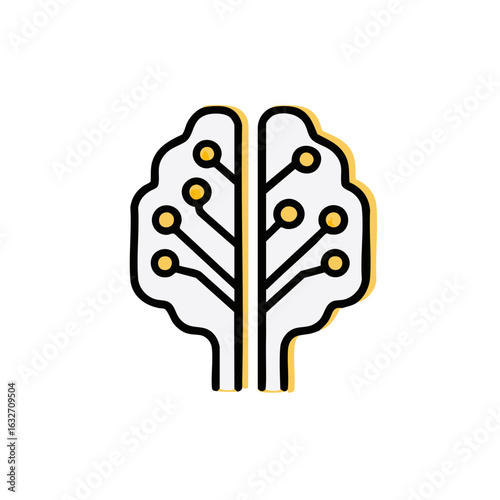 Ai brain vector artificial intelligence, neural network, machine learning illustration