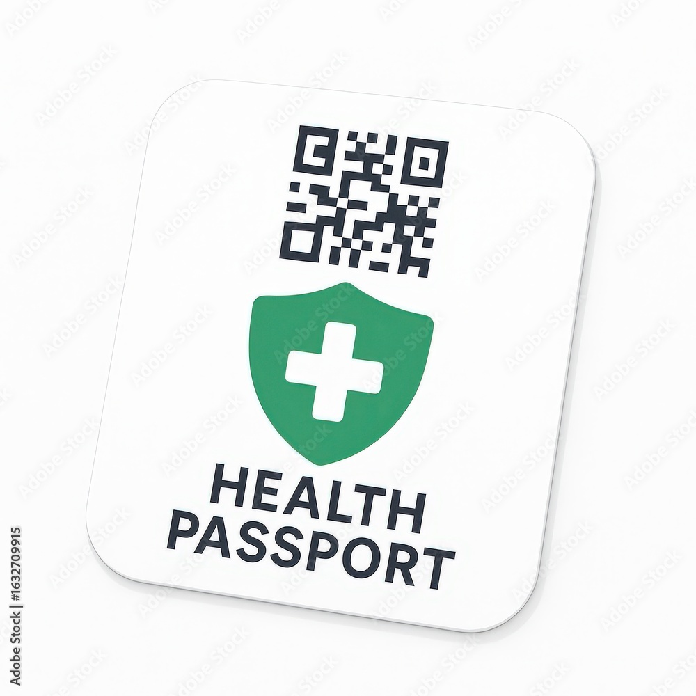 Obraz premium Health passport with QR code signifying safety and verification in contemporary health management systems enhancing personal health security and trust in health compliance methods