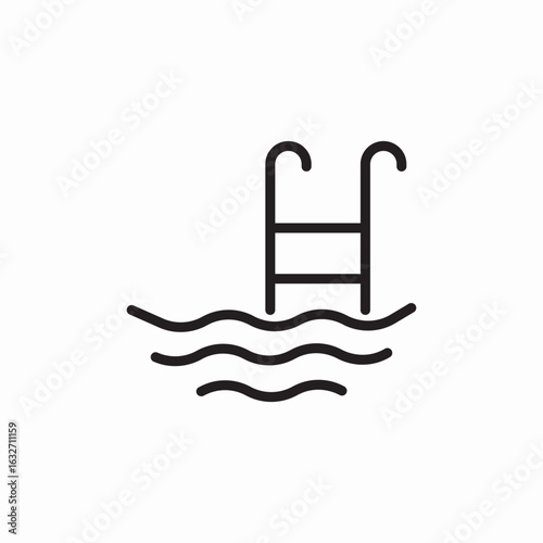 pool ladder icon sign vector