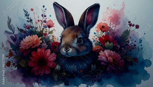 easter bunny with easter eggs