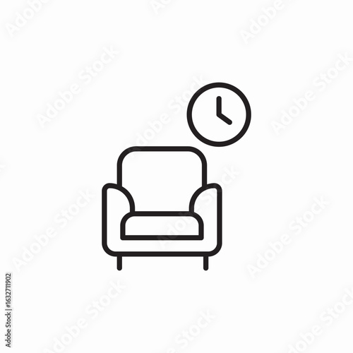 waiting room armchair icon sign vector