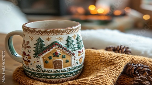 Cozy Winter Mug, Festive Design