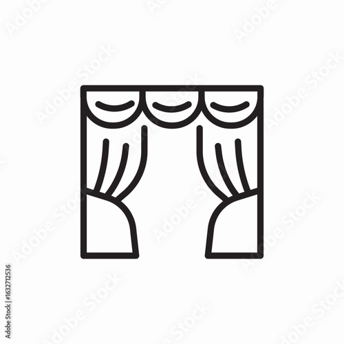 window curtains icon sign vector