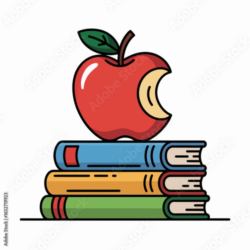 vector illustration for icon stickers back to school event with cartoon character and kids , with bag back 
